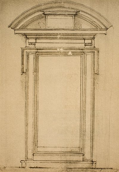 Architectonic study of a door (drawing by Michelangelo) by Michelangelo Buonarroti